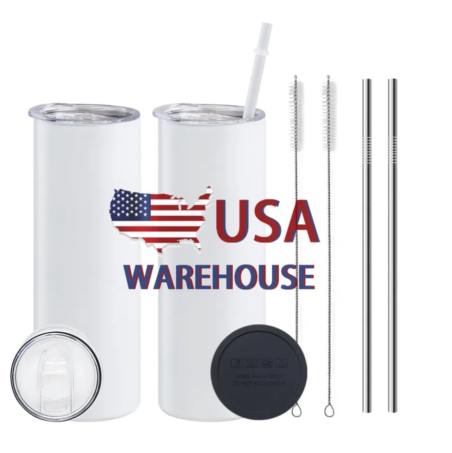 US CA Warehouse Sublimation Blanks Mugs 20oz Stainless Steel Straight Tumblers Blank white Tumbler with Lids and Straw Heat Transfer Cups Water Bottles
US CA Warehouse Sublimation Blanks Mugs 20oz Stainless Steel Straight Tumblers Blank white Tumbler with Lids and Straw Heat Transfer Cups Water Bottles