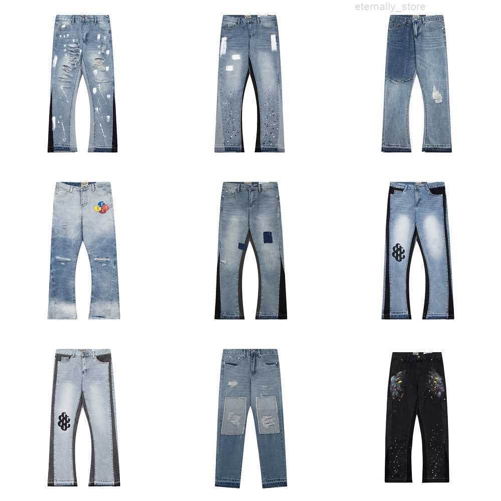 Designer Clothing Denim Pants Galleryes Depts Vintage Splashed Ink Trendy High Street Vibe Flared Wide Leg Fog Style Men Distressed Ripped Rock Hip Hop
Designer Clothing Denim Pants Galleryes Depts Vintage Splashed Ink Trendy High Street Vibe Flared Wide Leg Fog Style Men Distressed Ripped Rock Hip Hop