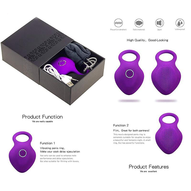 Adult Toys Penile ring vibration stimulator Gspot sex toy used for couples to vibrate delay lick and lock vaginal orgasm with a thin tube vibrator 230