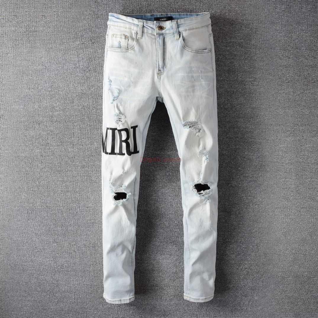 Designer Clothing Amires Jeans Denim Pants 650 Amies High Street Letter Embroidered Perforated Jeans for Mens Youth Light Elastic Slim Fit Feet Pants for Mens Pants D, Light blue
Designer Clothing Amires Jeans Denim Pants 650 Amies High Street Letter Embroidered Perforated Jeans for Mens Youth Light Elastic Slim Fit Feet Pants for Mens Pants D, Light blue