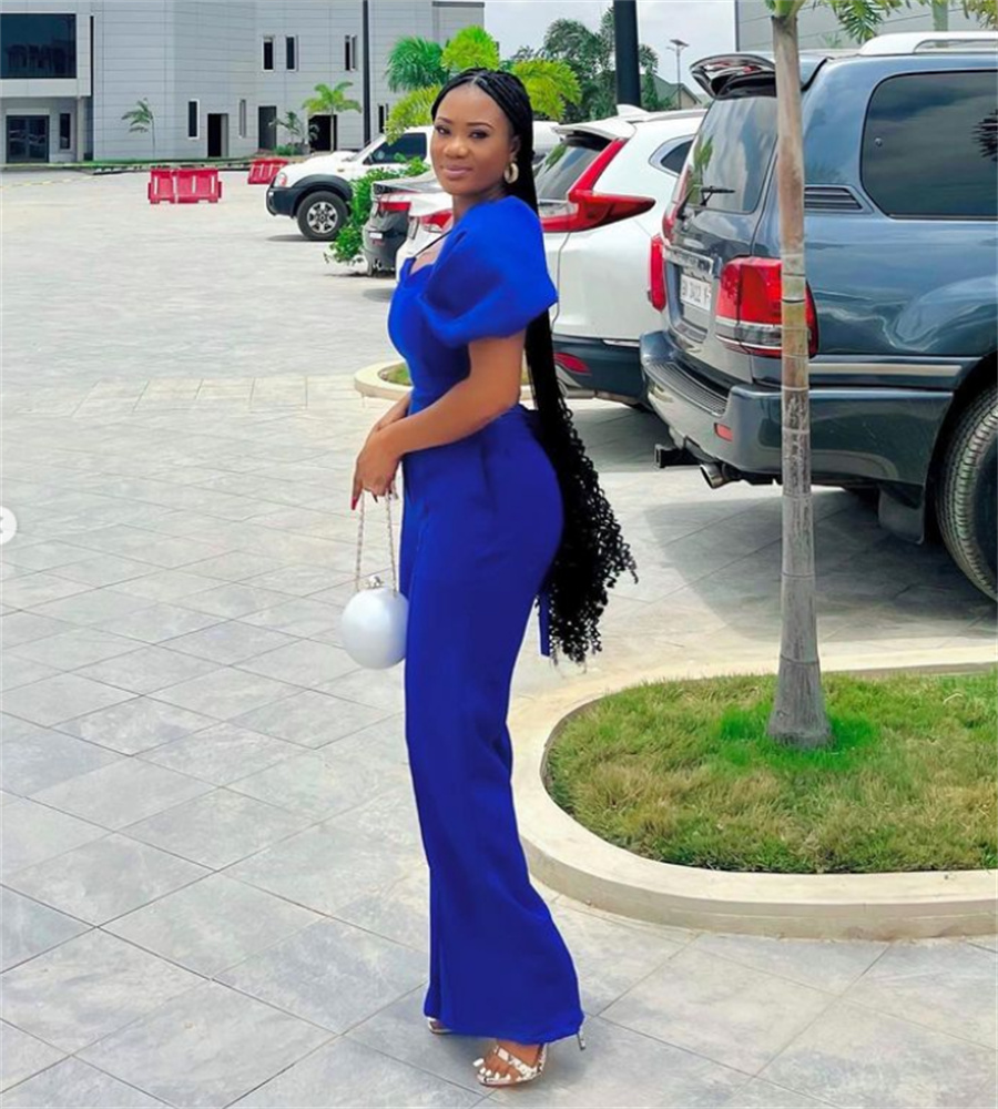 Elegant Jumpsuit Royal Blue Prom Dress 2023 Sexy One Shoulder Satin Outfit Evening Dresses Chic Night Formal Occasion Party Wear Vestidos De Fiesta No