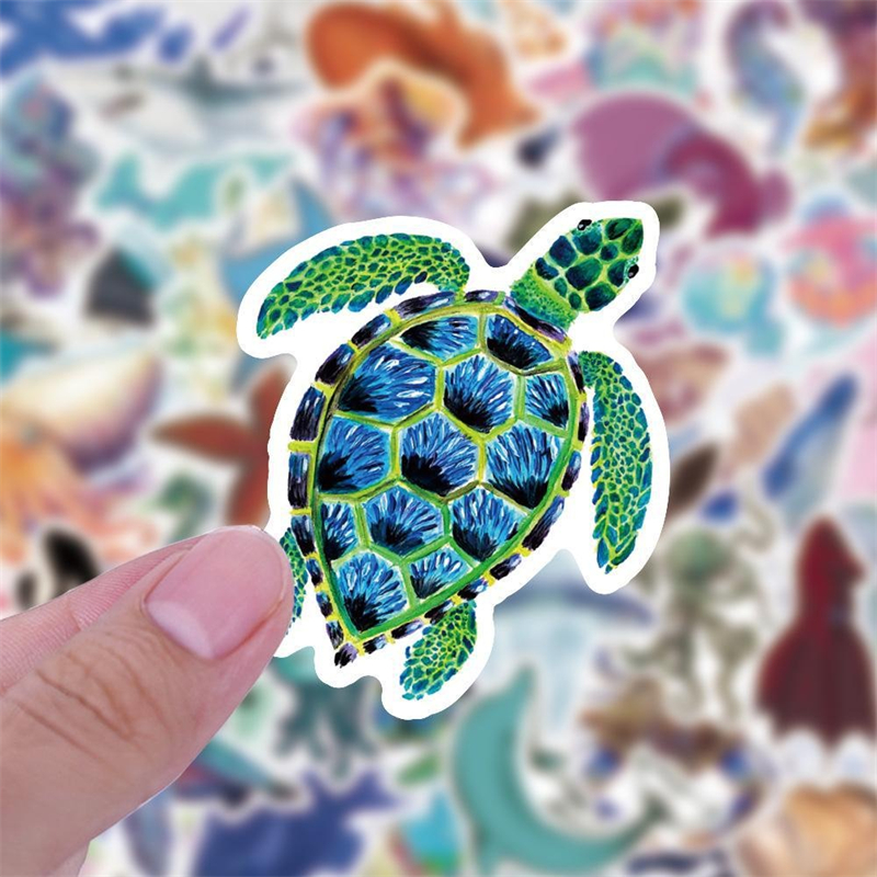50Pcs Cartoon Marine Life Stickers Cute Marine Animal Graffiti Kids Toy Skateboard car Motorcycle Bicycle Sticker Decals Wholesale