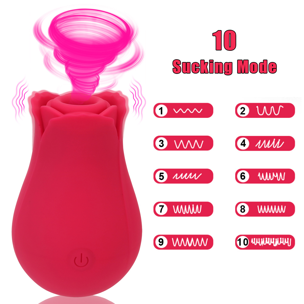 Adult Toys Oral suction cup suction cup vaginal suction cup vibrator 10 speed rose shaped labia stimulation adult sex toy 230520