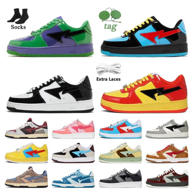 with box bapestas low casual shoes mens womens designer sneakers skateboard trainers shoes black white grey low pink green red stars designer shoes size 3645, #14
with box bapestas low casual shoes mens womens designer sneakers skateboard trainers shoes black white grey low pink green red stars designer shoes size 3645, #14