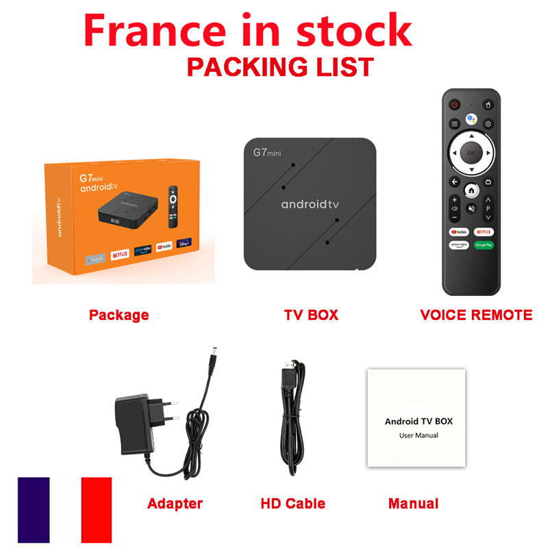 France in stock g7 mini ATV tv box 2gb 16gb Android 11 ATV 5G wifi 4K amlogic s905w2 smart android tv box