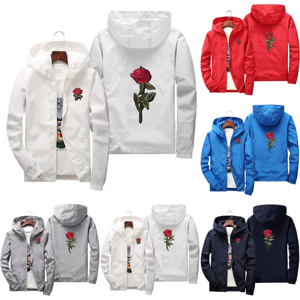 Rose Windbreaker Men Women's Jacket New Fashion White And Black Roses Outwear Coat mens designer jacket 1POG
Rose Windbreaker Men Women's Jacket New Fashion White And Black Roses Outwear Coat mens designer jacket 1POG