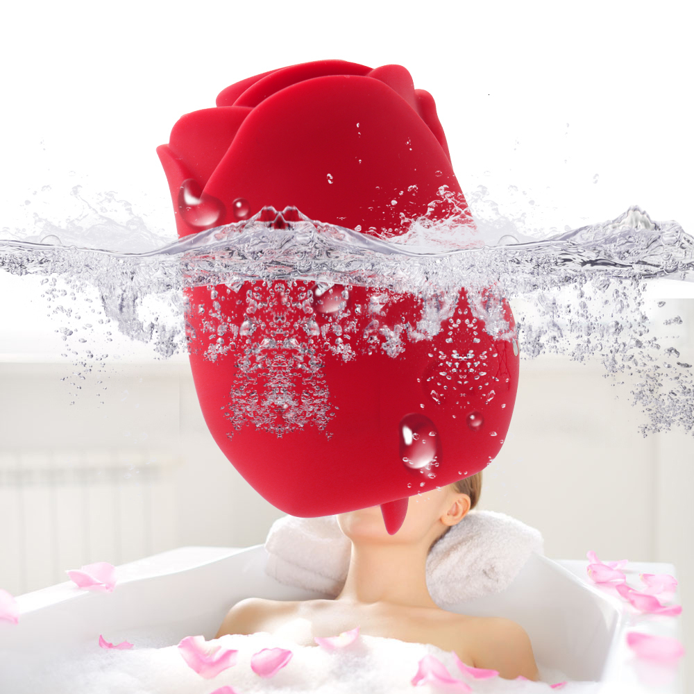 Adult Toys Rechargeable silicone rose Clinton suction vibrator sex toy suitable for female suction pumps female tongue licking clitoral stimulators 23