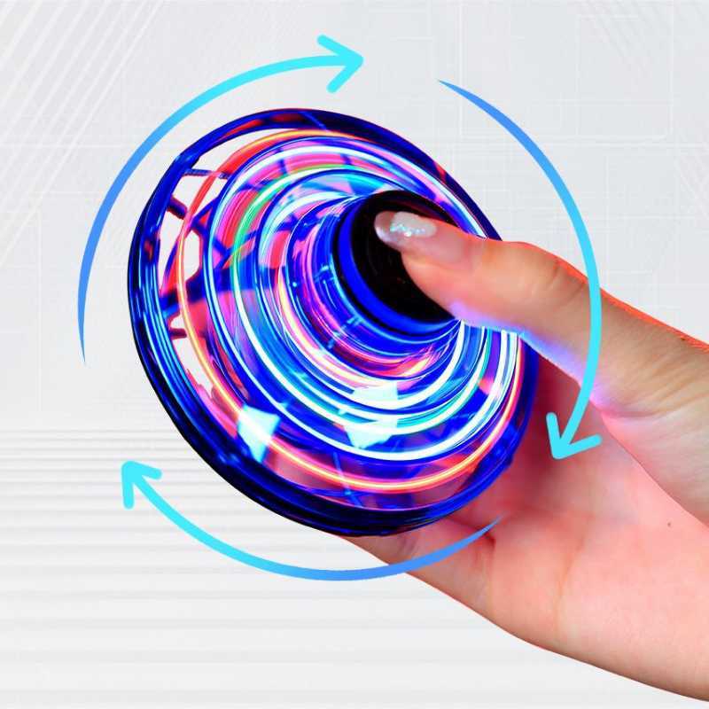 free shipping Dog Toys Chews Mini LED UFO Type Flying Helicopter Spinner Fingertip Upgrade Flight Gyro Drone Aircraft Toy Adult Kids Gift G230520