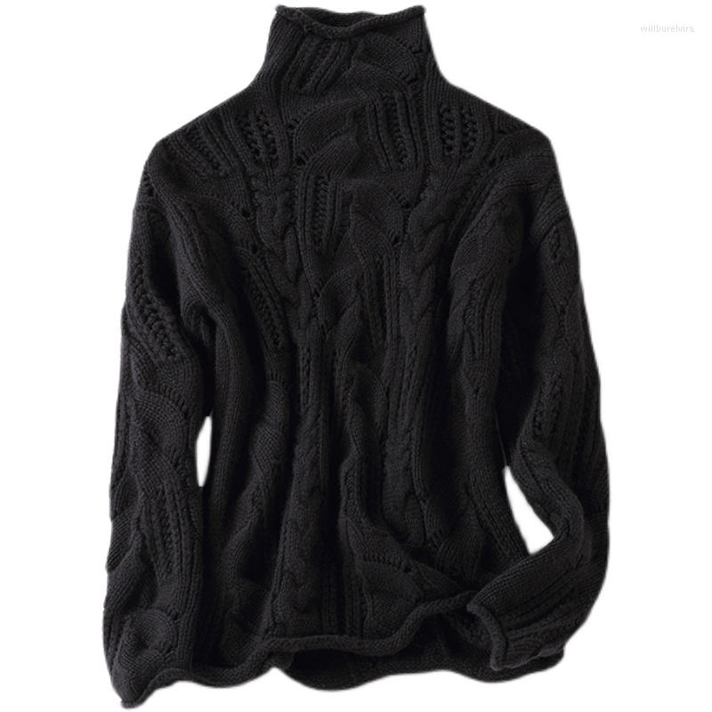 Womens Sweaters Shuchan Turtleneck Cashmere For Women Autumn Winter Warm High Quality A-straight Pullover Fall Clothes