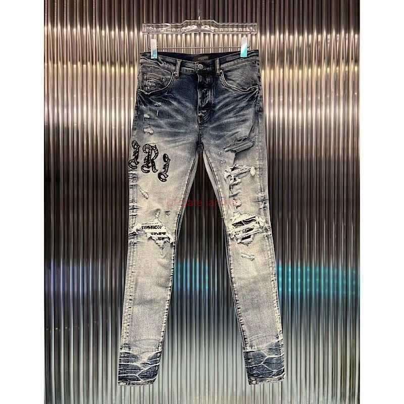Designer Clothing Amires Jeans Denim Pants Amies New Fashion Brand Deep Blue High Street Cashew Flower Patch Blue Hole Patch Embroidered Light Blue Mens Jeans Distre
Designer Clothing Amires Jeans Denim Pants Amies New Fashion Brand Deep Blue High Street Cashew Flower Patch Blue Hole Patch Embroidered Light Blue Mens Jeans Distre