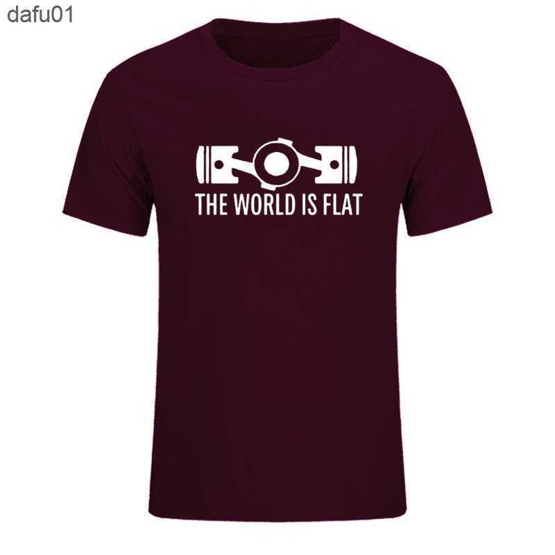 Men's T-Shirts New Summer The World Is Flat Engine T Shirt Short Sleeve Custom T-shirts New Style Men O-neck Cotton T Shirts EU Size L230520 L230