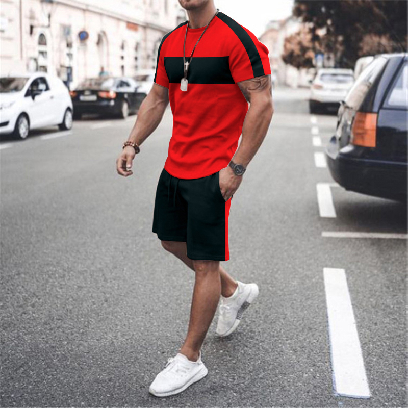 Men s Tracksuits 2023 Summer Sport Suit 3D Pattern Clothing 2 Piece Outfit of Sportswear Short Sleeve Streetwear Fashion T shirt Set 230522