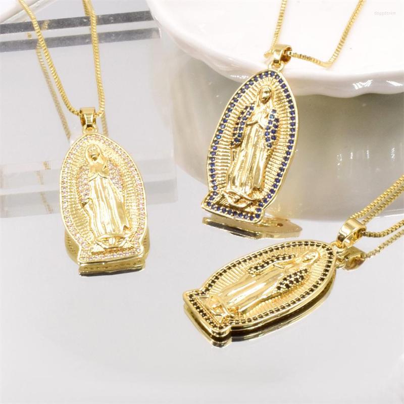 Pendant Necklaces Box Chain Religious Virgin Mary Zirconia Necklace Our Lady Of Guadalupe Cubic Gold Plated Jewelry
Pendant Necklaces Box Chain Religious Virgin Mary Zirconia Necklace Our Lady Of Guadalupe Cubic Gold Plated Jewelry