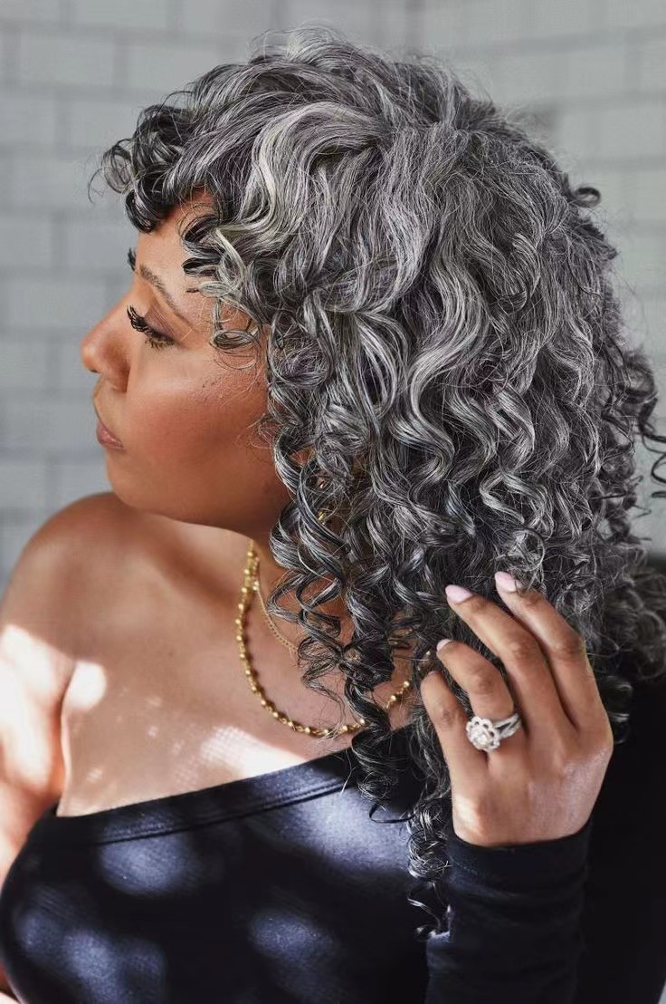 Gray human hair ponytail puff drawstring clip in gray pony tail for women naturally wavy curly cut salt and pepper silver grey hairpiece 120g 14inch