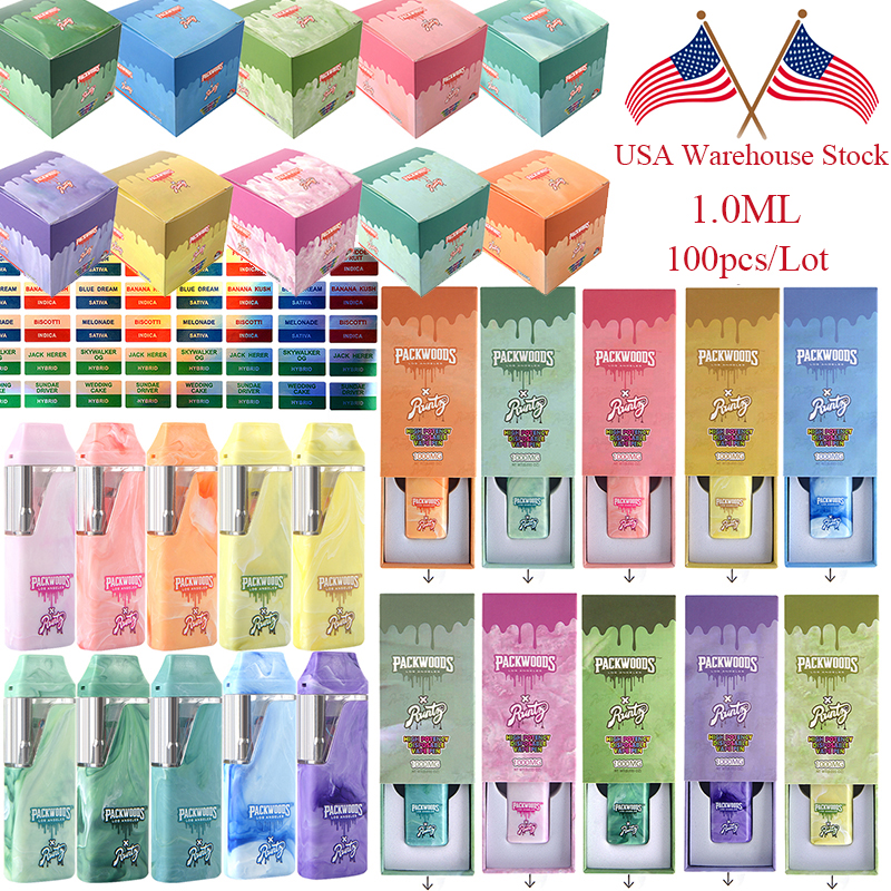 USA Warehouse Stock E Cigarettes 100pcs Packwoods X Runtz Empty Disposable Vape Pens 1.0ml 10 Flavors 380mAh Battery Preheating With Box Packaging Vaporizers
USA Warehouse Stock E Cigarettes 100pcs Packwoods X Runtz Empty Disposable Vape Pens 1.0ml 10 Flavors 380mAh Battery Preheating With Box Packaging Vaporizers