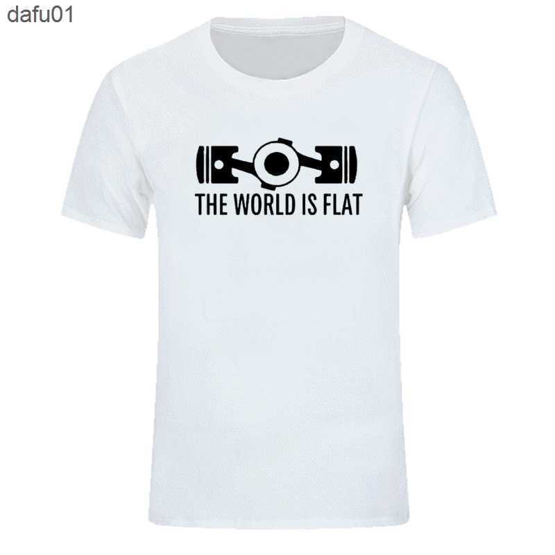 Men's T-Shirts New Summer The World Is Flat Engine T Shirt Short Sleeve Custom T-shirts New Style Men O-neck Cotton T Shirts EU Size L230520 L230