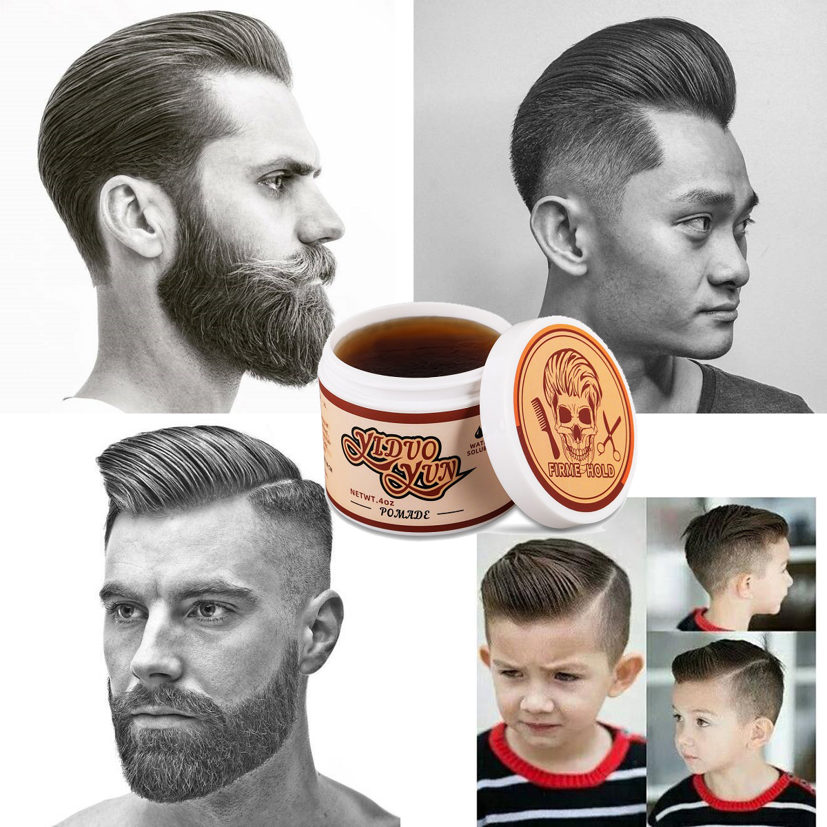 113ml Suavecito Pomade Hair Waxes Strong Style Restoring Pomade Hair Gel Style Tools Firme Hold Big Skeleton Slicked Back Hair Oil Wax Mud
