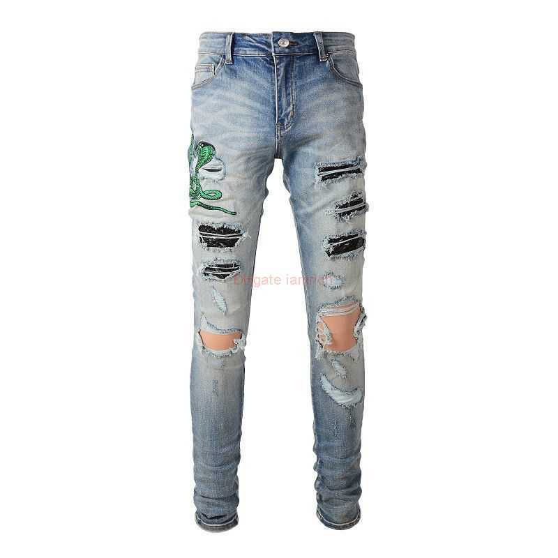 Designer Clothing Amires Jeans Denim Pants Amies Mx1 Blue Cobra Embroidery Wash Water Old Knee Hole Slim Skinny Jeans Mens High Street Distressed Ripped Skinny Motoc
Designer Clothing Amires Jeans Denim Pants Amies Mx1 Blue Cobra Embroidery Wash Water Old Knee Hole Slim Skinny Jeans Mens High Street Distressed Ripped Skinny Motoc