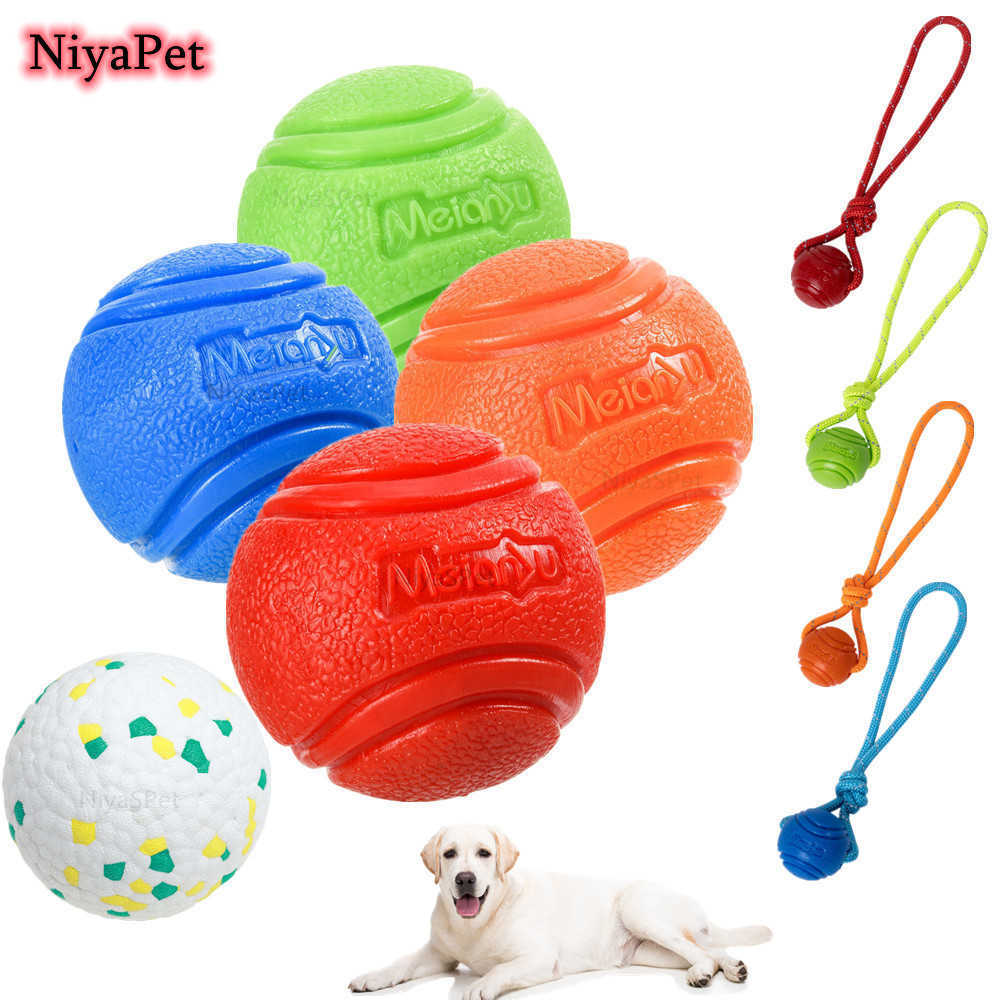 Dog Interactive Toys Chews Ball Indestructible Chew Bouncy Rubber Pet Toy with String for Big Puppy Games G230520 H250210