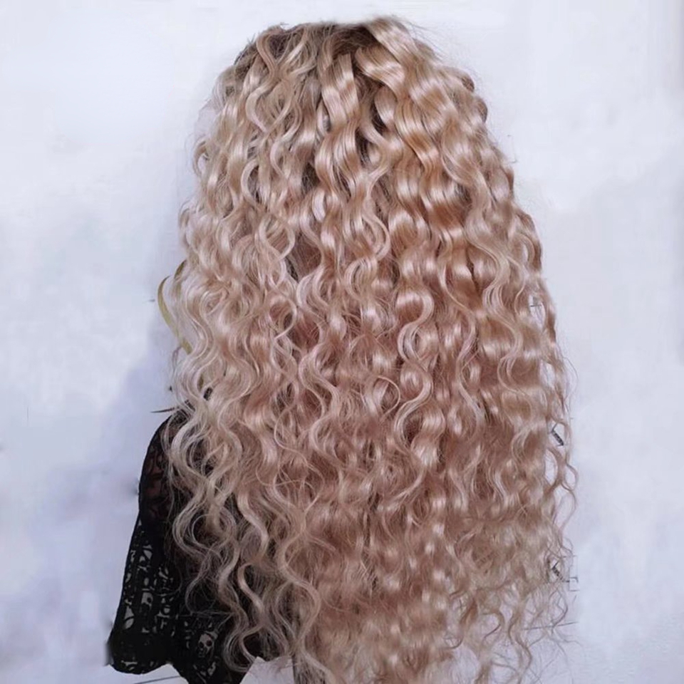 Ash Blonde Curly Lace Front Human Hair Wigs For Women Brazilian 360 Deep Wave Frontal Wig Synthetic Cosplay Wig Drag Queen