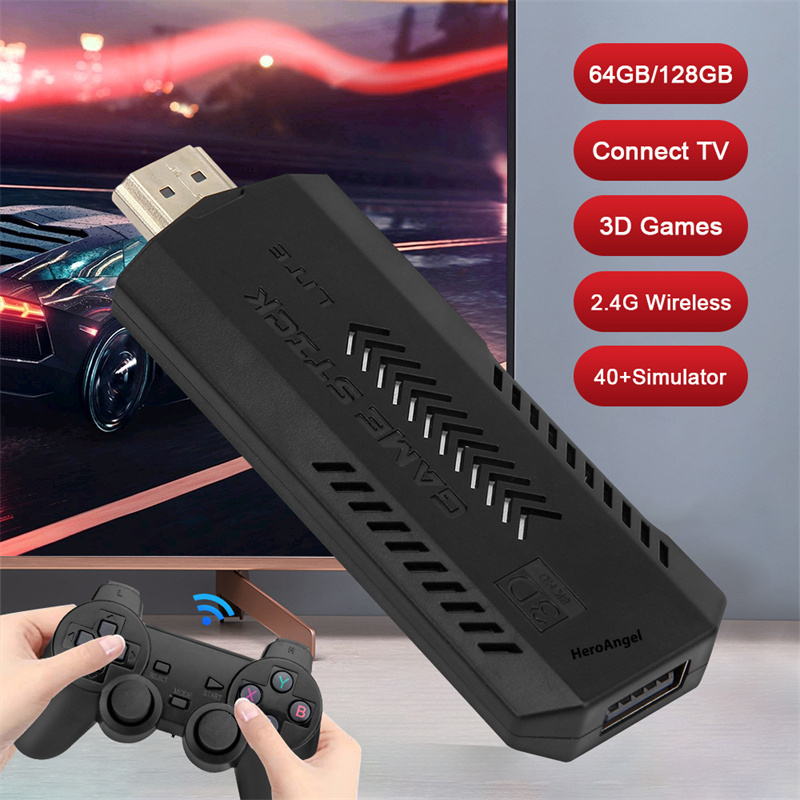 Game Controllers Joysticks X2 Plus Retro TV Game Console 3D 4K Output Gamestick 24G Dual Handles Wireless Controller Portable Home Games 128G 41000 Ga - view 5