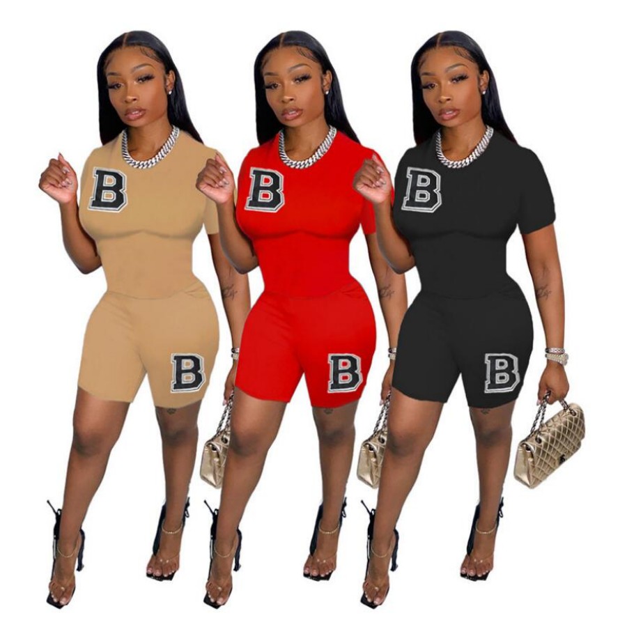 Women Tracksuits short Sleeve Slim Letter Print T-shirt and Tight Shorts Casual Solid Two Piece Tights Set women sports outfits 7262, Mix color
Women Tracksuits short Sleeve Slim Letter Print T-shirt and Tight Shorts Casual Solid Two Piece Tights Set women sports outfits 7262, Mix color