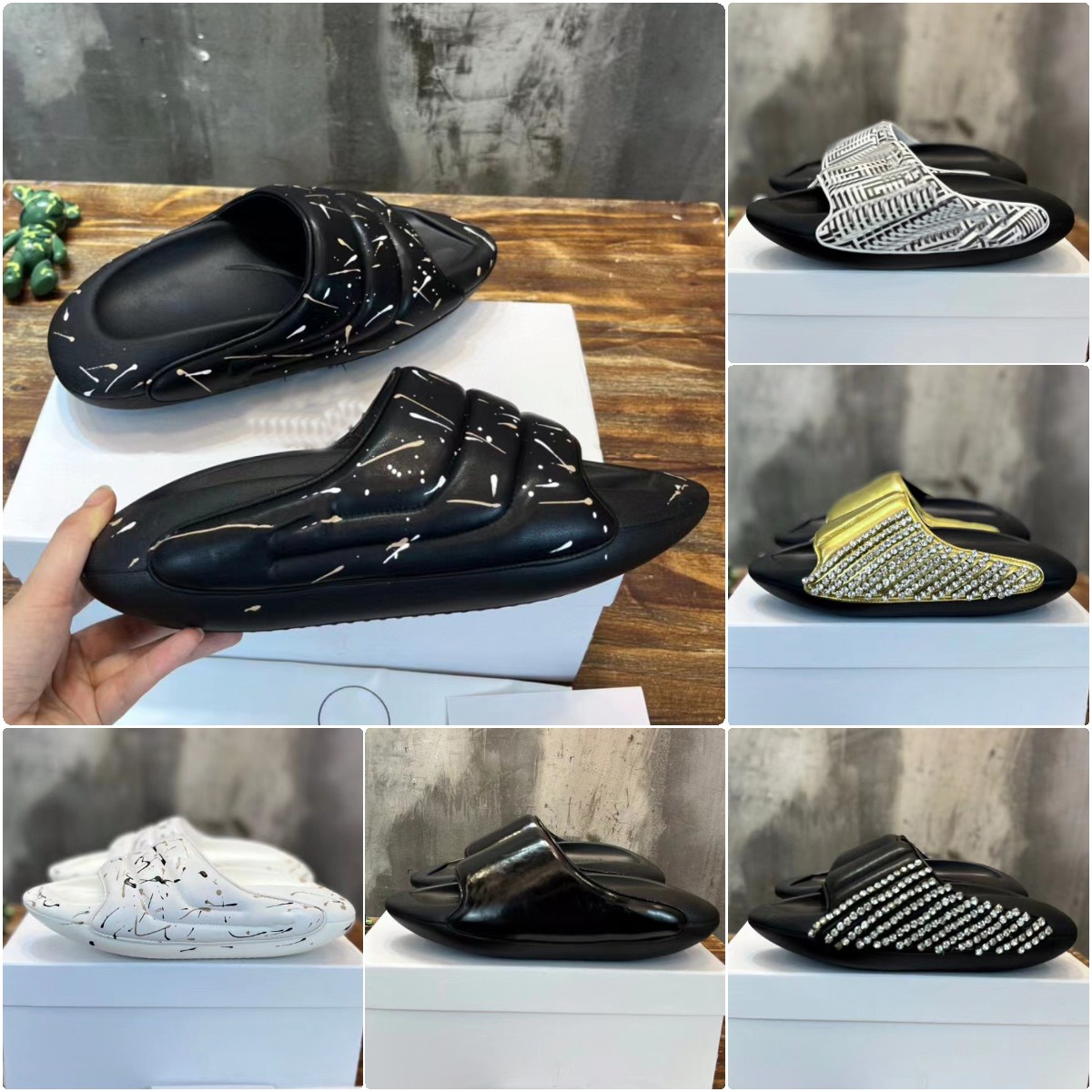 B-It Sgwhz Designer Bread slippers Loafers Quilted Mules Designer Men Woman Spaceship shoe Fashion Pearl Soft Dough Microfiber Cowhide Leather Wobbly shoe Size 35-45, Color5
B-It Sgwhz Designer Bread slippers Loafers Quilted Mules Designer Men Woman Spaceship shoe Fashion Pearl Soft Dough Microfiber Cowhide Leather Wobbly shoe Size 35-45, Color5