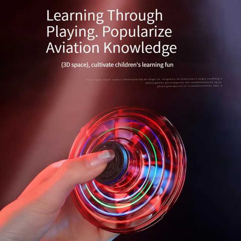 free shipping Dog Toys Chews Mini LED UFO Type Flying Helicopter Spinner Fingertip Upgrade Flight Gyro Drone Aircraft Toy Adult Kids Gift G230520