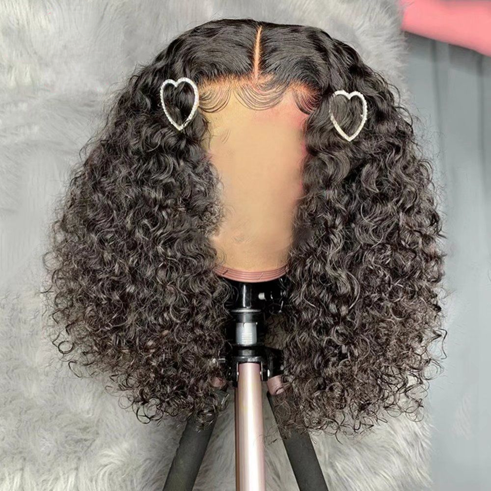 Mogolian Hair Blue Red Kinky Curly Lace Front Wig 180 Density HD Lace Frontal Wig Colored Transparent Orange /Grey Synthetic Lace Front Wigs Preplucke
