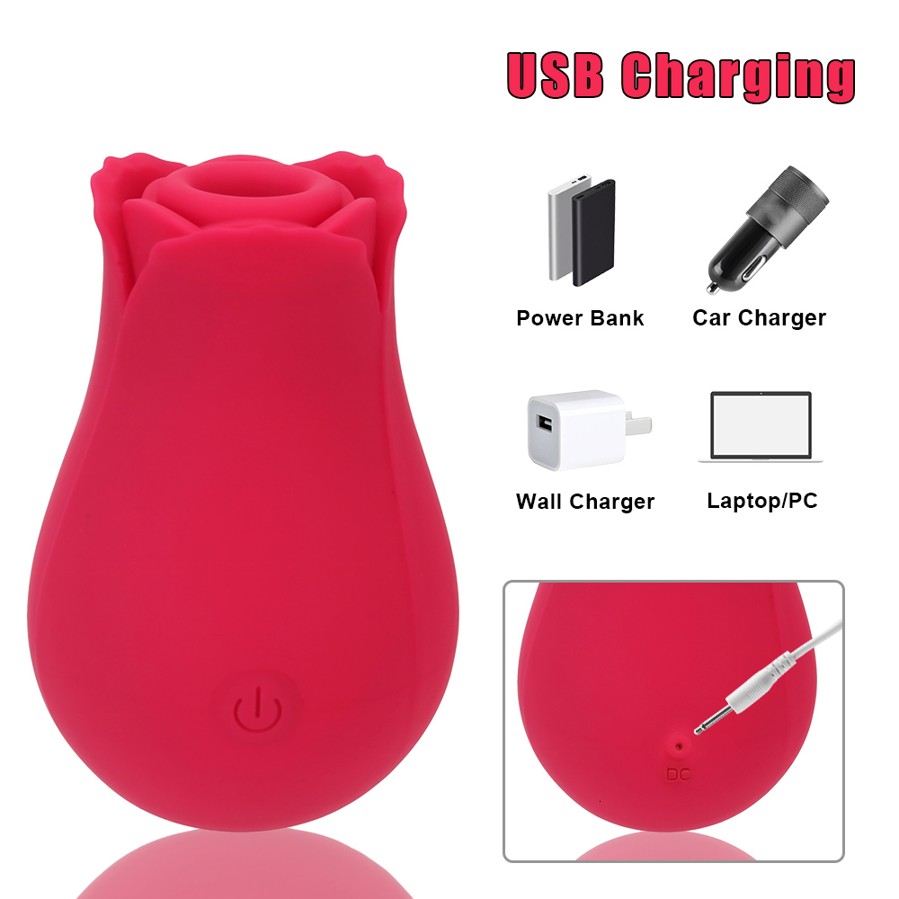 Adult Toys Oral suction cup suction cup vaginal suction cup vibrator 10 speed rose shaped labia stimulation adult sex toy 230520