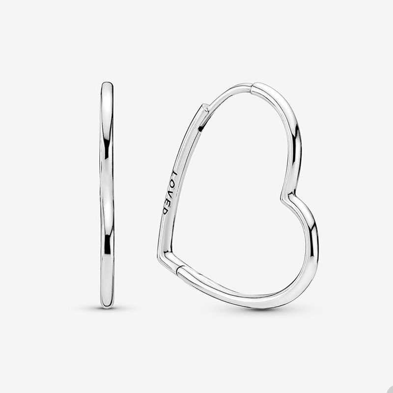 Big Heart Hoop Earrings Authentic Sterling Silver Wedding Party Jewelry Earring Set For Women Girlfriend Gift earring with Retail Box