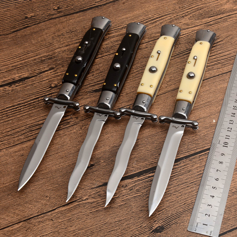 High-end 10 Inch Italian AB Mafia Stiletto Horizontal Knives Tactical Folding Knife D2 Blade EDC Tools
High-end 10 Inch Italian AB Mafia Stiletto Horizontal Knives Tactical Folding Knife D2 Blade EDC Tools