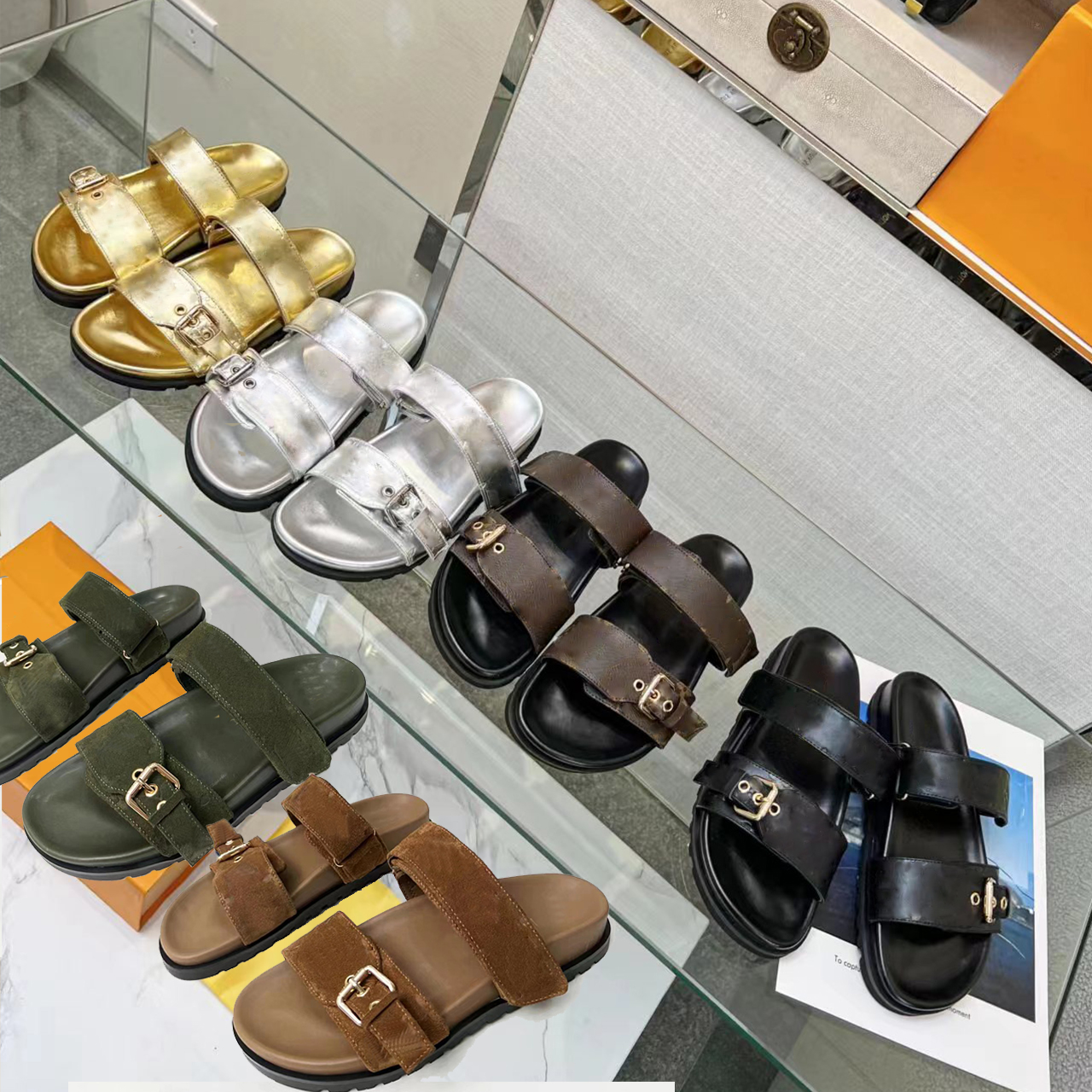 BOM DIA FLAT COMFORT MULE Designer Sandals Women Birks Slides Suede Leather Sandal Flat Heel Slippers With Box
BOM DIA FLAT COMFORT MULE Designer Sandals Women Birks Slides Suede Leather Sandal Flat Heel Slippers With Box