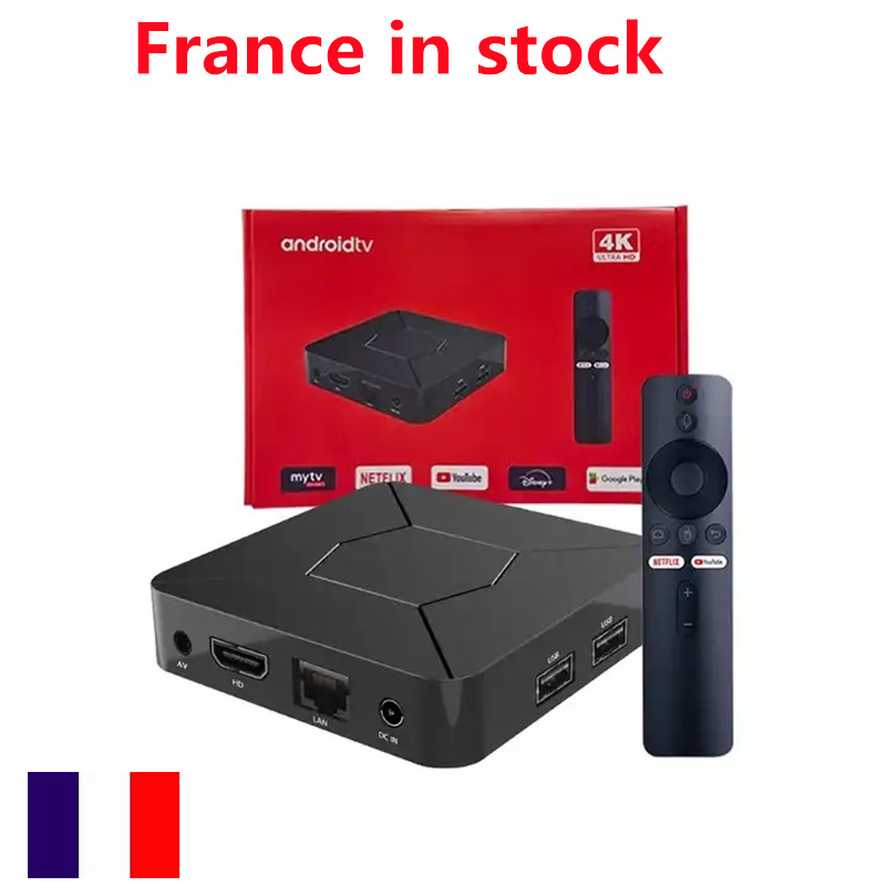 France in stock Q5 TV BOX ATV official factory Android TV 10 OS voice control tv box dual band wifi BT5.1 2GB RAM 8GB ROM