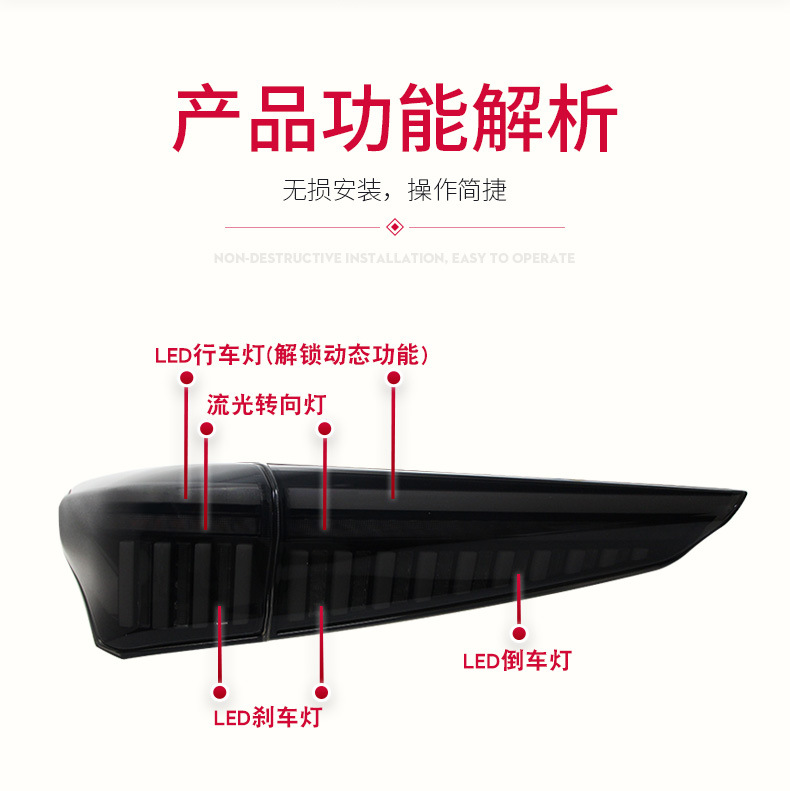 Taillight Assembly For Toyota CROWN/4th Highlander 20 22 Rear LED DRL Moving Turn Signal Brake Tail Lamps Reverse Lights