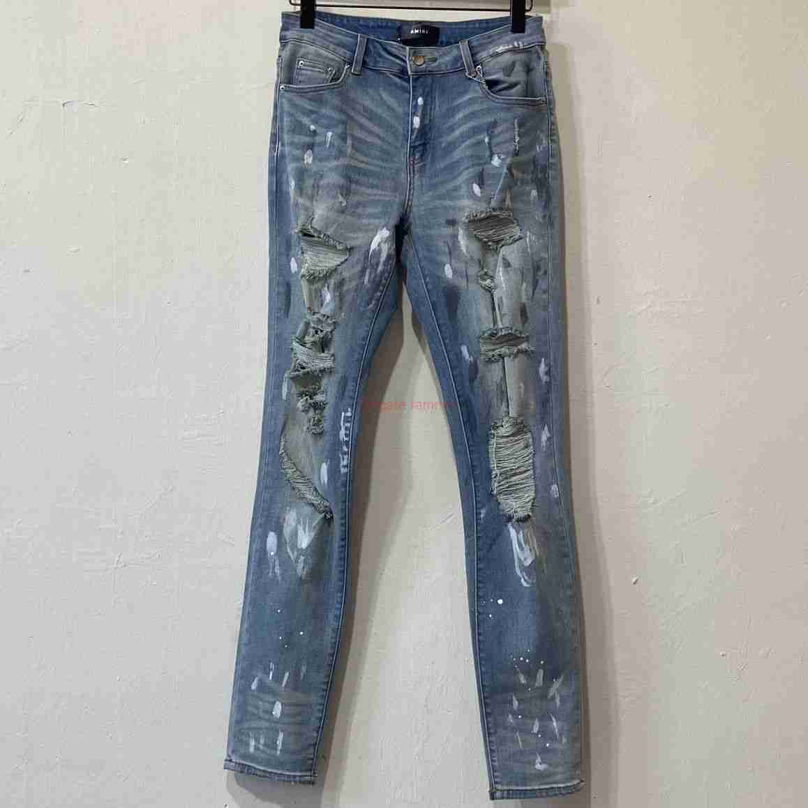Designer Clothing Amires Jeans Denim Pants Amies Splashink Jeans Mens Womens Same Style Washedout Wornout Trousers High Street Slim Stretch Skinny Pants Distresse, Light blue
Designer Clothing Amires Jeans Denim Pants Amies Splashink Jeans Mens Womens Same Style Washedout Wornout Trousers High Street Slim Stretch Skinny Pants Distresse, Light blue