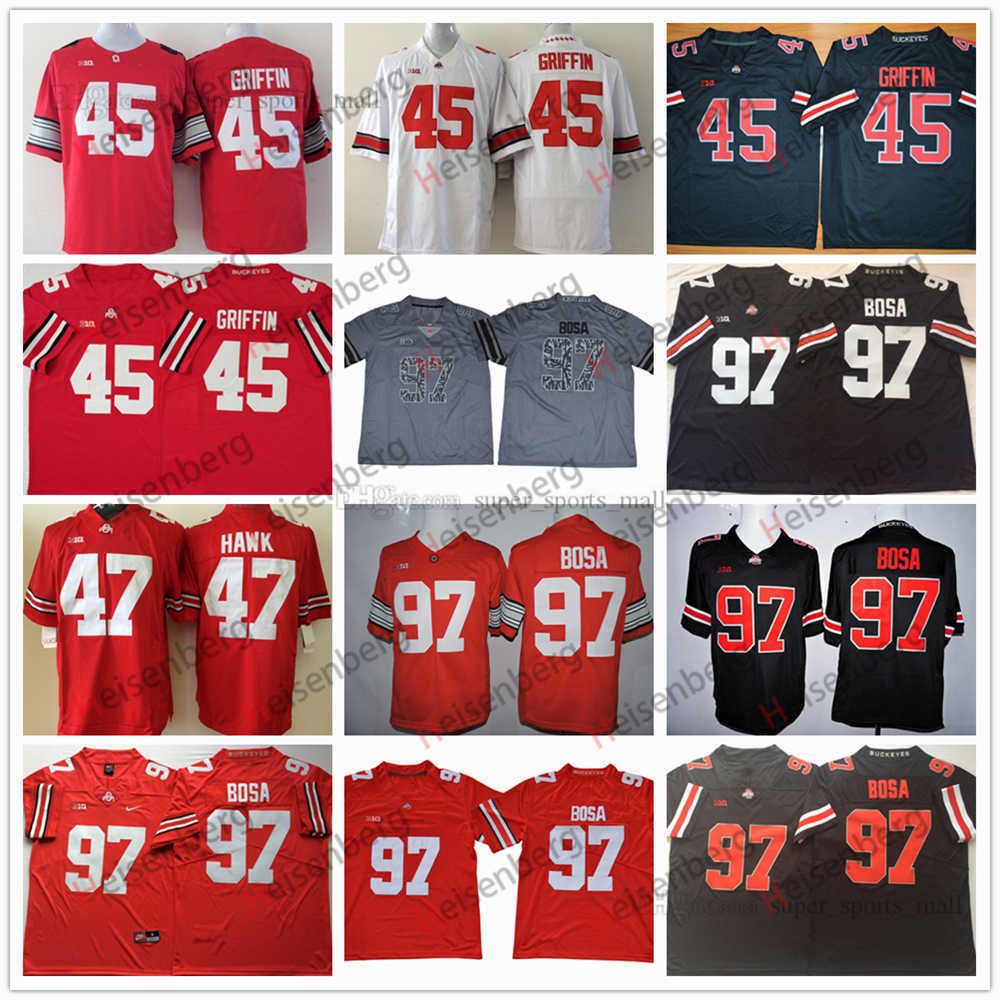 NCAA College Football Jersey 97 Joey Bosa 45 Archie Griffin 47 AJ Hawk High Quality stitched Red Black White Gray, As picture
NCAA College Football Jersey 97 Joey Bosa 45 Archie Griffin 47 AJ Hawk High Quality stitched Red Black White Gray, As picture