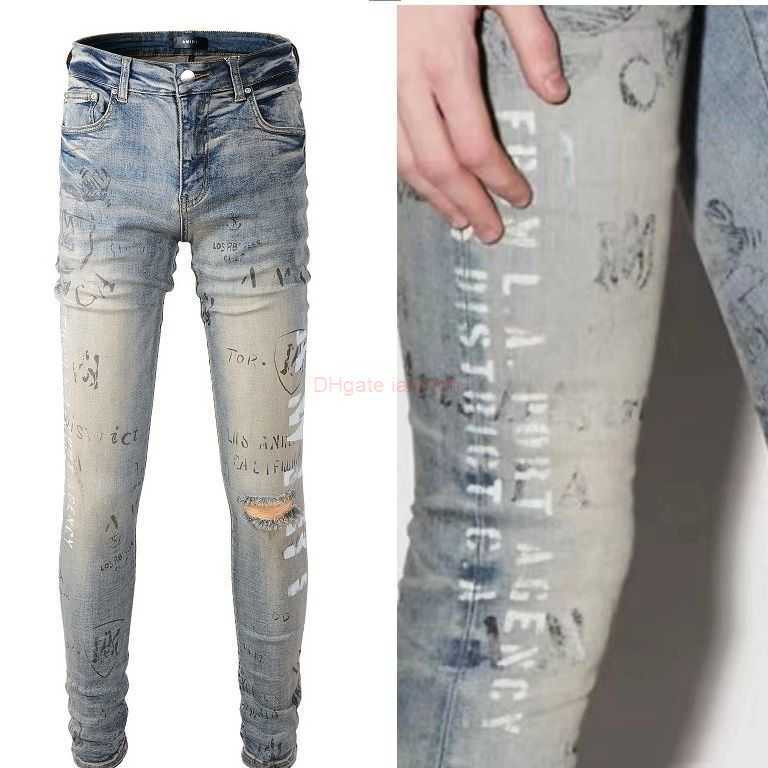 Designer Clothing Amires Jeans Denim Pants 869 Fashion 2022 New Amies Blue New Broken Letter Graffiti Trend Slim Fit Skinny Jeans Male Fashion Distressed Ripped Skin, Blue 869
Designer Clothing Amires Jeans Denim Pants 869 Fashion 2022 New Amies Blue New Broken Letter Graffiti Trend Slim Fit Skinny Jeans Male Fashion Distressed Ripped Skin, Blue 869
