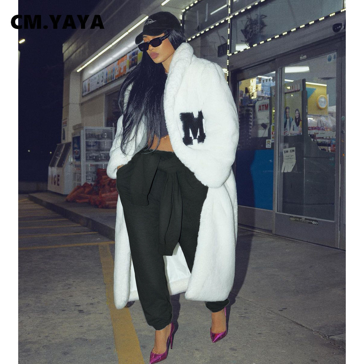 Women s Pants s CM YAYA Streetwear Sleeve Knot Around Waist Jogger for Women Autumn Winter Black Gray Sweatpants Fashion Trousers 230522