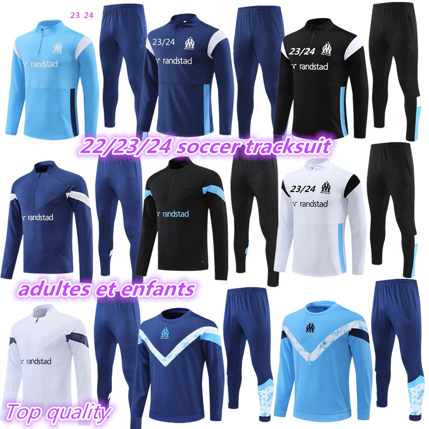 2023 2024 kids and adult tracksuit MILIK PAYET Marseilles survetement fottball Training suit veste maillot 22 23 24 OM man tracksuit football jogging set