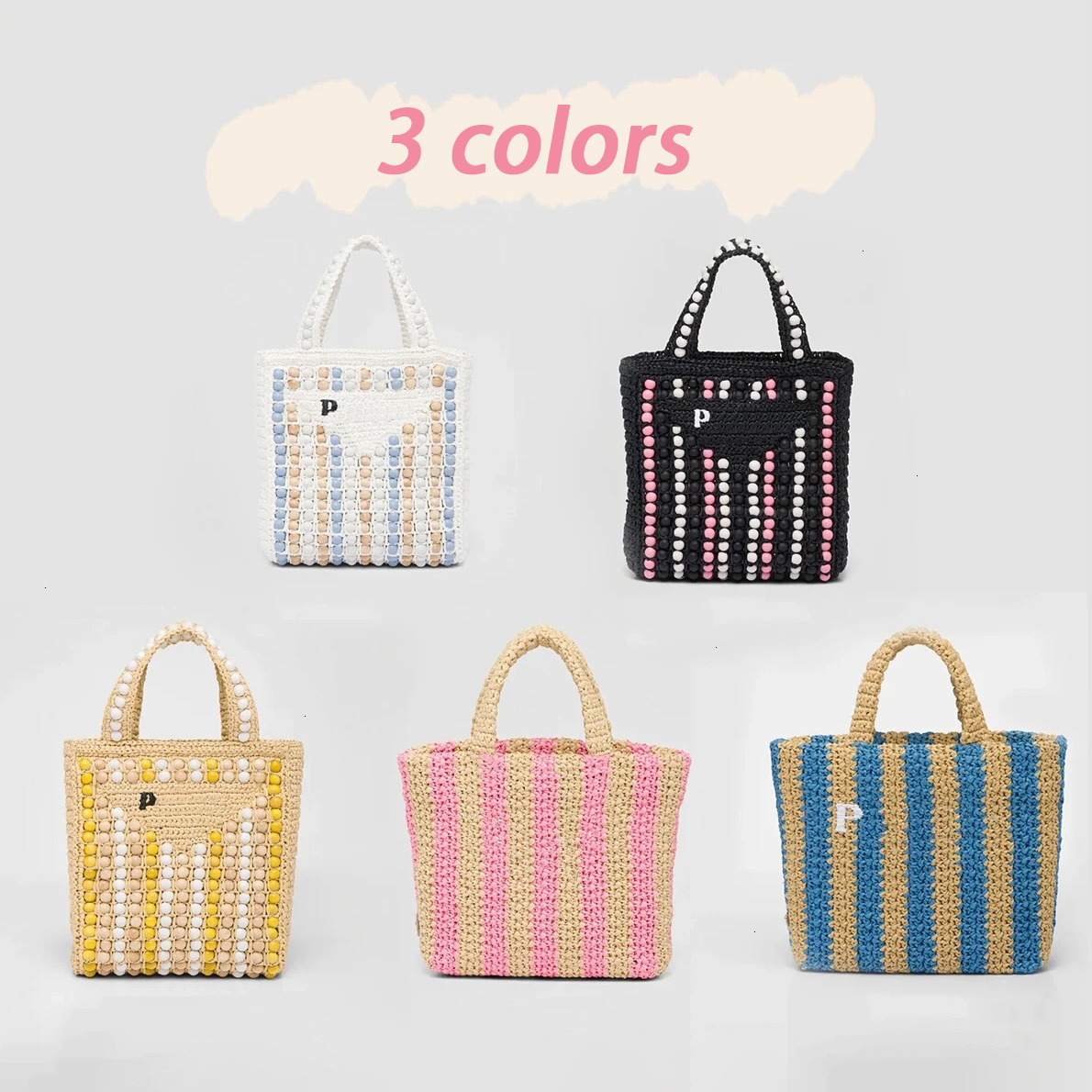 Designer Women men handbag bead basket wallet Shoulder Beach bag triangle prad weekend bag hobo straw bags Fashion Raffias tote luggage bags travel clutch Cross body, Black
Designer Women men handbag bead basket wallet Shoulder Beach bag triangle prad weekend bag hobo straw bags Fashion Raffias tote luggage bags travel clutch Cross body, Black