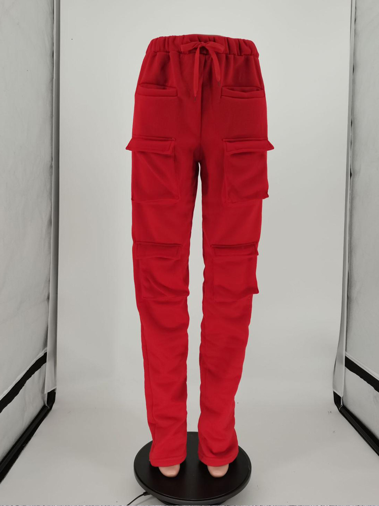 Women s Pants s Red Stacked Sweatpants High Waist Tracksuits Y2K Harajuku Joggers Streetwear Mall Goth Cargo Safari Trousers 230522