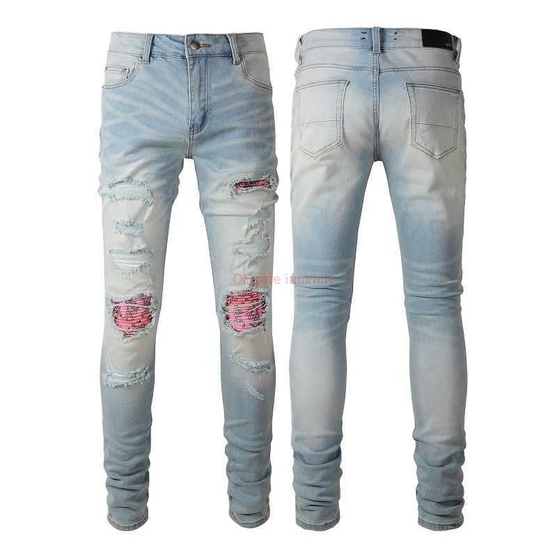 Designer Clothing Amires Jeans Denim Pants 6589 Fashionable Trendy Mens Amies Light Colored Handsome Old Patched Torn Jeans Mens Elastic Slim Fitting Small Leg Pant, Blue
Designer Clothing Amires Jeans Denim Pants 6589 Fashionable Trendy Mens Amies Light Colored Handsome Old Patched Torn Jeans Mens Elastic Slim Fitting Small Leg Pant, Blue