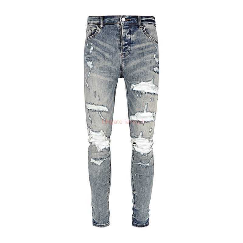 Designer Clothing Amires Jeans Denim Pants Amies 2023 High Street Fashion New Mens Broken Blue Series Jeans with Broken Patches Trendy Long Pants Distressed Ripped S 
Designer Clothing Amires Jeans Denim Pants Amies 2023 High Street Fashion New Mens Broken Blue Series Jeans with Broken Patches Trendy Long Pants Distressed Ripped S
