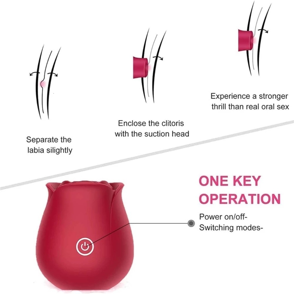 Adult Toys Rose vibrator toy silent adult suction Rose vibrator vaginal female clitoral suction Sex toy US warehouse 230520