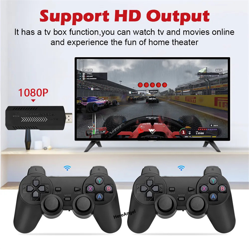 Game Controllers Joysticks X2 Plus Retro TV Game Console 3D 4K Output Gamestick 24G Dual Handles Wireless Controller Portable Home Games 128G 41000 Ga - view 3