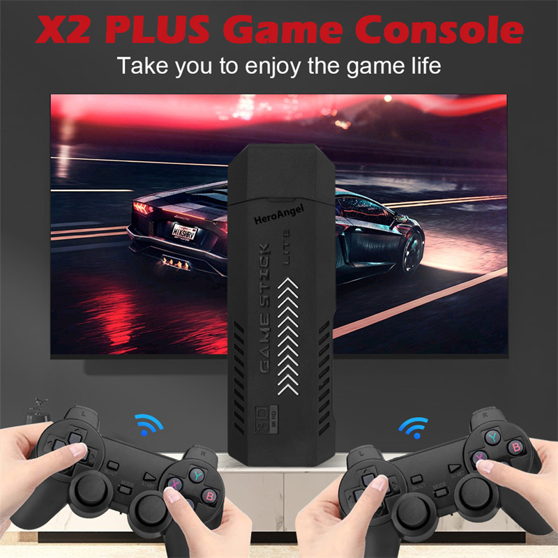 Game Controllers Joysticks X2 Plus Retro TV Game Console 3D 4K Output Gamestick 24G Dual Handles Wireless Controller Portable Home Games 128G 41000 Ga - view 4