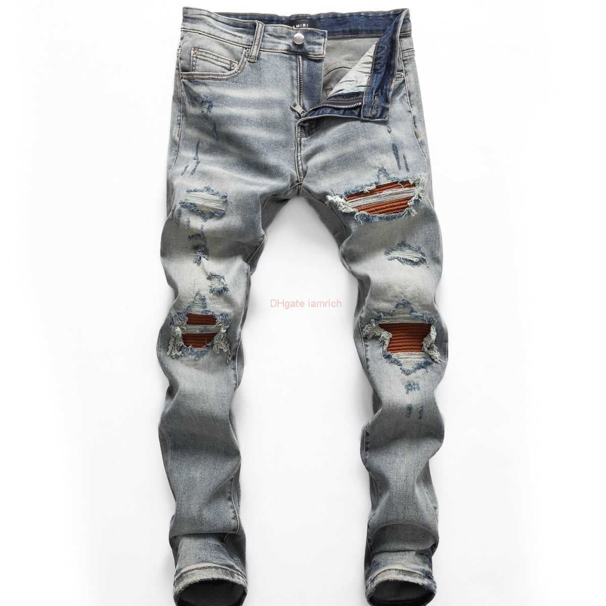 Designer Clothing Amires Jeans Denim Pants Amies Made Old Heavy Work Washed Patches Torn Holes Cat Whiskers Personality Trend Youth Fashion Cool Men Slim Fit Elastic, Beige
Designer Clothing Amires Jeans Denim Pants Amies Made Old Heavy Work Washed Patches Torn Holes Cat Whiskers Personality Trend Youth Fashion Cool Men Slim Fit Elastic, Beige