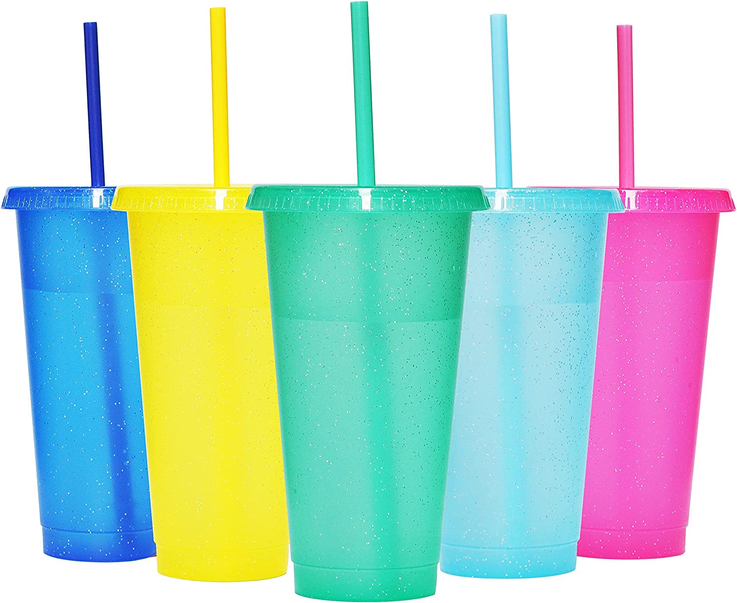 Suertestarry Tumbler with Straw and Lid,Water Bottle Iced Coffee Travel g Cup Reusable Plastic Cups Perfect for Parties Birthdays 24oz 16oz Free shipp
