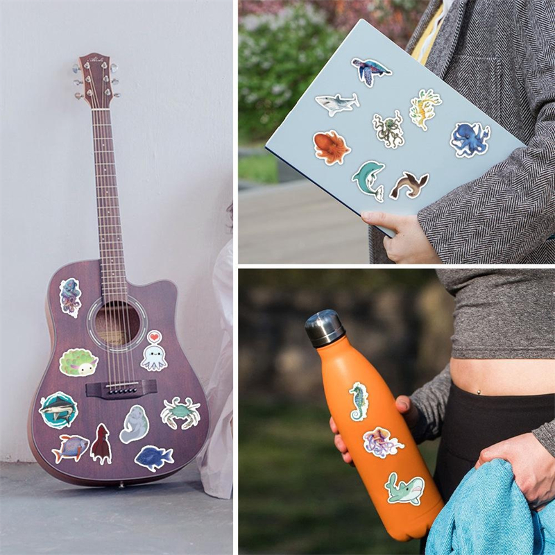 50Pcs Cartoon Marine Life Stickers Cute Marine Animal Graffiti Kids Toy Skateboard car Motorcycle Bicycle Sticker Decals Wholesale